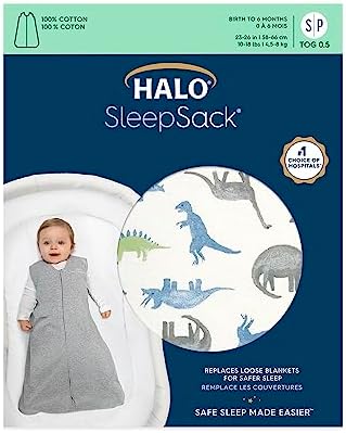 HALO SleepSack, 100% Cotton Wearable Blanket, Swaddle Transition Sleeping Bag, TOG 0.5 - Image 2