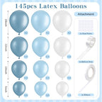 Baby Blue 2 Set Striped & Solid Ripple Arch Backdrop Cover Decor - Image 3