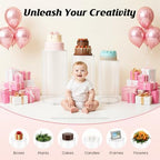 3PCS Clear Cylinder Pedestal Stands for Party Round Pedestal Display Plinth Pillars PVC Dessert Table Display for Wedding Birthday Party Art Decor(3PCS-Cylinder-2) - Image 4
