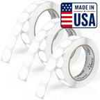 Perco White Perforated Round Circle Dot Sticker 1-Inch Labels — 3 Rolls, 3,000 Stickers—Write-On Labels for Prices, SKUs, Codes & Small Item Tagging, Strong Adhesive—Made in USA by Perco