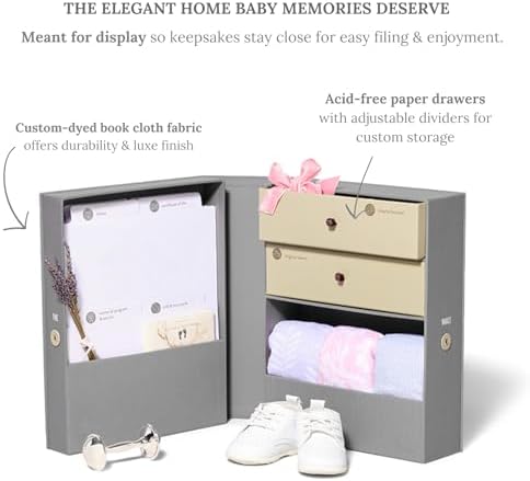 Savor | Baby Keepsake Organizer Box | The Original Fabric Acid-Free Modern Minimalist Gender-neutral Memory Box with Labels | For Pregnancy, Mother’s Day, Baby Shower, New Baby Girl Baby Boy Gifting - Image 3