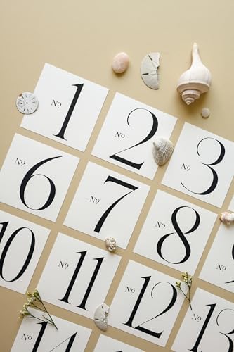 Modern Square Table Numbers, Single Sided 5x5 Modern Design, Black Matte Ink, Numbers 1-25 Plus 3 Bonus Signs for Your Wedding, Reception, Anniversary, or Any Celebration! (Black, 5x5) - Image 2