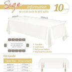 Showgeous 60x126 Inch Ivory Rectangle Tablecloth 10 Pack Fit 7FT Table - Image 2
