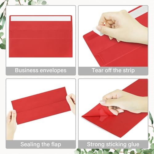 200 Pack #10 Christmas Red Green Envelopes Letter Size Business Envelopes - Image 4