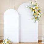 7.2FT 6FT Arch Backdrop Cover for Party, Set of 2 Stretchy Spandex Fitted Arch Stand Cover for Baby Shower, Birthday Wedding Decor, Chiara Backdrop Cover with Double-Sided Design(White) - Image 2