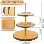 Cupcake Stand Wood Dessert Stands 3-Tier Wood Cupcake Stand - Elegant Farmhouse Dessert Display for Weddings, Baby Showers, Tea Parties, & More./Wedding Décor/Tea Party/Birthday/Graduation/Holiday. - Image 2