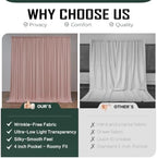 gogoparti 10x12ft Dusty Rose Backdrop Curtain, 2 Panels 5x12ft Thick Wrinkle-Free Polyester Fabric, Professional Photography Background for Wedding, Birthday, Baby Shower, Bridal Shower - Image 4