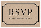 Andaz Press 56-Pack Personalized RSVP Postcards for Wedding Kraft Brown Art Deco Cardstock Response Reply Cards for Bridal Shower Baby Shower Birthday Event Custom Date and Return Address 4 x 6-Inch by AndazPress