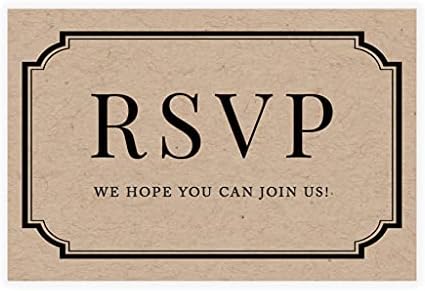 Andaz Press 56-Pack Personalized RSVP Postcards for Wedding Kraft Brown Art Deco Cardstock Response Reply Cards for Bridal Shower Baby Shower Birthday Event Custom Date and Return Address 4 x 6-Inch by AndazPress