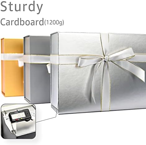 LIFELUM Silver Magnetic Gift Box for Graduation Presents, 13.8"x8.3"x4.4" - Image 4