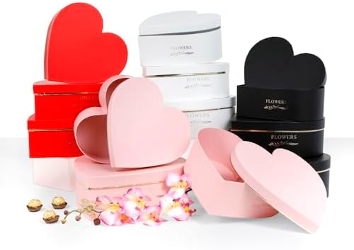UNIKPACKAGING Set of 3, Heart Shaped Flower/Gift Boxes (Red) - Image 6