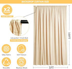 Gallety Warm Ivory Backdrop Curtain for Wedding, Photo Backdrop Curtain for Bridal Shower Decorations - 10 x 10FT Ivory Backdrop Fabric with Rod Pockets for Celebration,Birthday Party,Graduations - Image 2