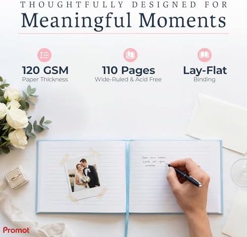 Promot Personalized Guestbook (Baby Blue) - 110 Lined Pages - Image 3
