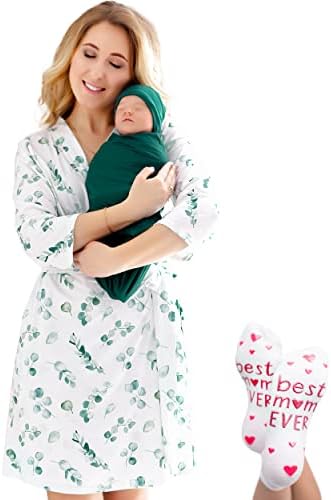 Mommy and Me Robe and Swaddle Set | Maternity Robe Matching Baby Girl, Boy by ECOBABYMadeWithLove