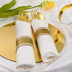 100 Pack Pre Rolled Gold Plastic Silverware Set - Image 6