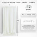 50ftx12ft Ivory Backdrop Curtain for Wedding Party 10 Panels 5×12FT Tall - Image 4