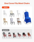 VEVOR Chair Covers, Polyester Spandex Chair Cover, Stretch Slipcovers for Wedding Party Dining Banquet Flat-Front Chair Covers (Royal Blue-a, 50PCS) - Image 4