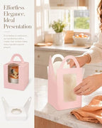 Bakepacker Auto-pop up Individual Cupcake Boxes With Window, Pink, 200 - Image 5