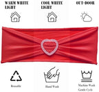 Red Chair Sashes 100 Pack Spandex Red Sashes for Chairs with Heart Buckle - Image 3