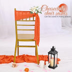 60 PCS Orange Cheesecloth Chair Sashes, 16 x 70 inch Cheesecloth Sashes Rustic Chair Decorative Bows Designed ChairCover for Wedding Banquet Party Aisle Home Kitchen Decoration - Image 5