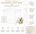 OnDisplay Luxe Acrylic Wedding Card Box with Lid - 10in Reception Money Box - Image 6