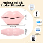 Lip Shape Audio Guest Book Wedding Phone, Motion Sensor to Play Welcome Greeting Voice, Infrared Sensor Voice Recorder, Suitable for Wedding, Hotel Reception, Store Greeting,Pink - Image 4