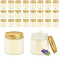 ACITHGL 24 Pcs Frosted Glass 4oz Mini Mason Jar Candles Small Lavender Scented Candles Bulk Aromatherapy Ideal Souvenir Favors for Wedding Birthday Party (Gold, Frosted, 24) by ACITHGL