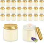 ACITHGL 24 Pcs Frosted Glass 4oz Mini Mason Jar Candles Small Lavender Scented Candles Bulk Aromatherapy Ideal Souvenir Favors for Wedding Birthday Party (Gold, Frosted, 24) by ACITHGL