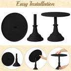HBlife 3 PCS Black Cake Stand Set (8"/10"/12" Cake Plate), Metal - Image 6