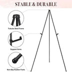 Easel Stand for Wedding Sign & Poster 63'' Easels for Display Portable Art Easel for Floor Adjustable Metal Easel Black 2 Pack - Image 3