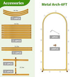 Metal Arch Backdrop Stand Wedding Arch Frame Set of 3 (7.2FT/6.6FT/6FT) Gold Backdrop Arch Stand for Wedding Ceremony Birthday Party Baby Shower Graduation Ceremony Decoration - Image 4