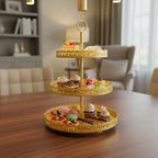 8 Pcs Cake Stands Set Metal Dessert Table Display Tiered Cupcake Holder Candy Donut Fruit Plate Cake Serving Tray with Handle Treats Serving Tower for Wedding Birthday Party Decorations (Gold) - Image 5