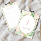 Personalized Baby Milestone Cards – 13 Printed Two Sided Cards with Welcome Card, Monthly Baby Milestones 1–12 Months, First Year Baby Keepsake - Image 4