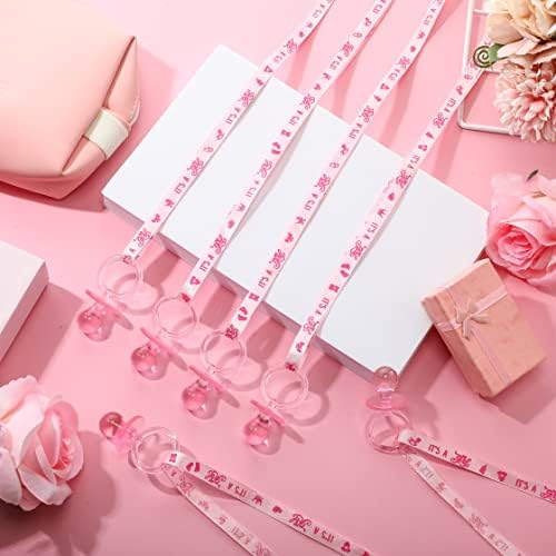 CHENGU 100 Pcs Baby Shower Pacifiers Necklace Bulk,Pink - Image 4