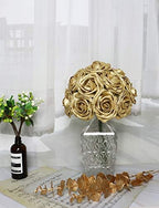 D-Seven Artificial Flower 50pcs Gold Fake Roses with Stem for DIY Wedding Bouquets Floral Arrangements Bridal Shower Baby Shower Party Home Decor - Image 2