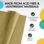 Party Solids Gold Tissue Paper for Gift Bags - 15" X 20" Bulk Tissue Paper Gold 480 Sheets - 10lb Newsprint for Packing, Birthday Gift Box Filler, Packing Supplies for Moving Supplies - Image 3
