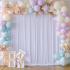 50ft x 10ft Wrinkle Free White Backdrop Curtains for Parties Wedding, 10 Panels 5x10ft Silky Soft Polyester Photo Backdrop Drapes for Party Birthday Baby Shower Photography Cloth Background - Image 5