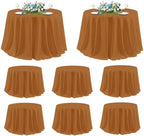 sancua Thanksgiving Round Tablecloth 120 Inch, 8 Pack Light Brown Bronze by sancua