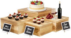 4 Pack Wooden Buffet Risers Cupcake Stand Buffet Display with Mini Signs by BOYMCOWBOYHOMEDECOR