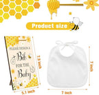 Panitay 43 Pcs Baby Shower Games Design a Bib, 12 Markers, Honeycomb - Image 2