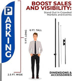 Parking Sign feather flag Pole Kit for Outdoor by Mavis Printing | 15 FEET Long Polyester Outdoor Banner Flag for Easy Hang | HD Print Swooper Flag Pole Mount to Celebrate Parking | Made in USA. - Image 3