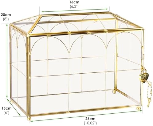 HighFree Glass Wedding Card Box with Lock & Slot (With Arch, Medium) - Image 2