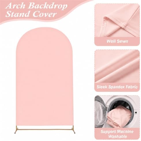 Arttown 7.2FT Arch Backdrop Stand and Pink Arch Cover Set - Image 3