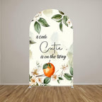 Blush Pink Floral Arch Covers Stretchy Backdrop Citrus Lemon A Little Cutie is on The Way Arch Background Baby Shower Party Decoration (6.5x3.3ft(200x100cm),GX-2892) - Image 2