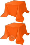 Fokitut 2 Pack Waterproof Square Tablecloth, 90x90 Inch, Stain Resistant and Wrinkle Polyester Table Cloth, Fabric Table Cover for Kitchen Dining, Wedding, Party, Holiday Dinner-Orange by BalsaCircle