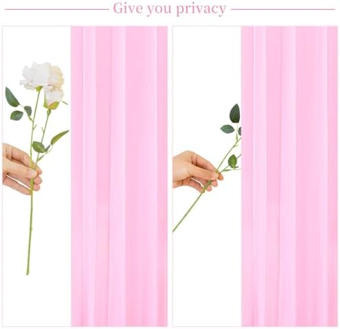 30ft x 10ft Pink Backdrop Curtain for Parties Light Pink Wrinkle Free Backdrop Drapes Panels for Baby Shower Wedding Birthday Photo Gender Reveal Photography Polyester Fabric Background Decoration - Image 7