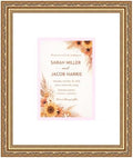 Poster Palooza Wedding Invitation Display Frame 10.75x12.75 in Bronze With White and Pink Double Mat for 5x7 Standard Keepsake | USA Made by PosterPalooza