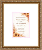 Poster Palooza Wedding Invitation Display Frame 10.75x12.75 in Bronze With White and Pink Double Mat for 5x7 Standard Keepsake | USA Made by PosterPalooza
