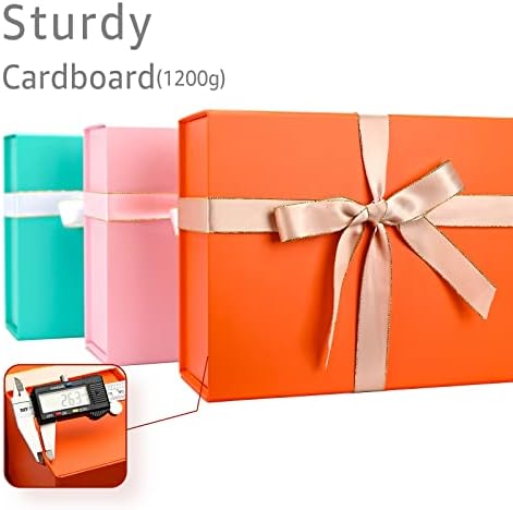 LIFELUM Orange Magnetic Gift Box for Thanksgiving Gifts, 13.85"x8.35"x4.45" - Image 4