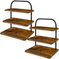 Cupcake Stand for 50 Cupcakes, 2 PACK 3 Tier Wooden Metal Cupcake Stand Reusable Cupcake Display Stand Tiered Tray Stand Dessert Table Display Set Serving Trays for Party Rustic Farmhouse Vendor by OugeWood